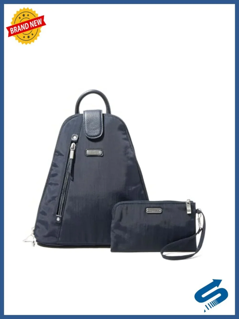 Convertible Backpack Sling Bag with RFID Wristlet - Lightweight Nylon Travel